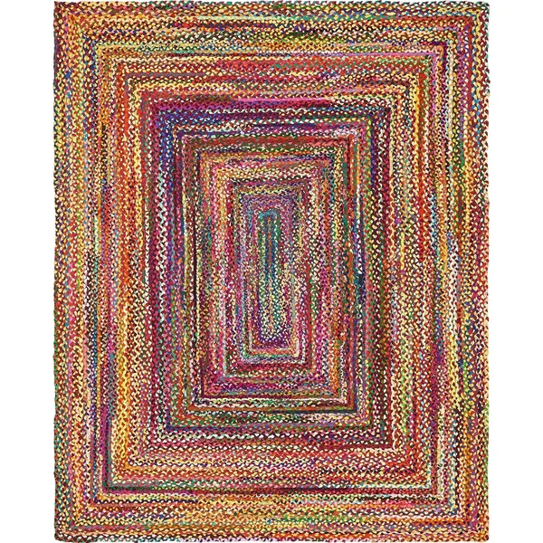 Unique Loom Braided Chindi Area Rug - 8& x 10& Multi