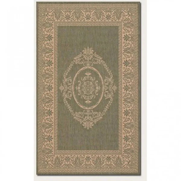 Couristan Recife Antique Medallion Area Rug - Green/Natural, 8&6x22 Square