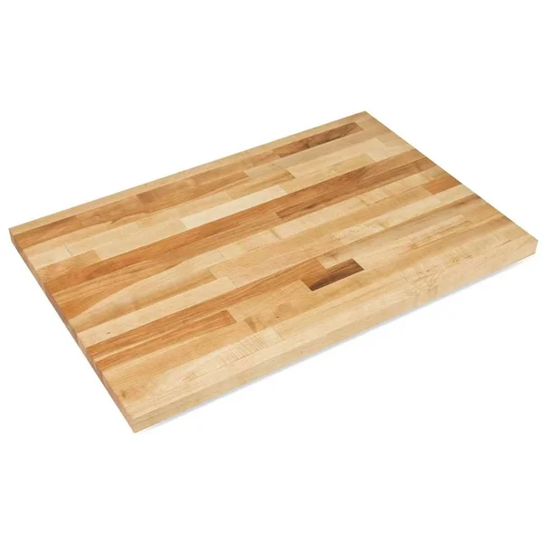 John Boos 1-1/2 inch Thick Hard Maple Work Top - Non-Reversible, 72 inch x 36 inch, Varnique Finish