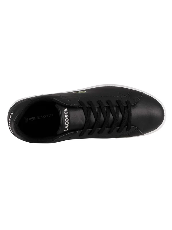 Lacoste Graduate BL 1 Black White Leather Mens Trainers, 7 UK