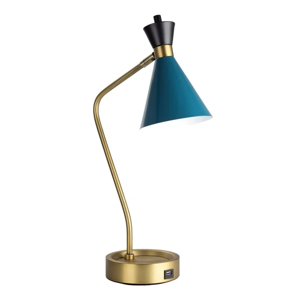 American Art Decor Metal Desk Lamp with USB Charger