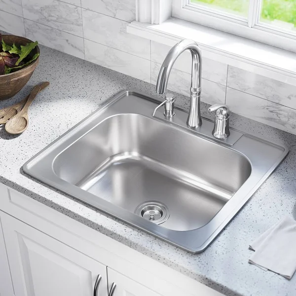 Mr Direct US1038T Single Bowl Topmount Stainless Steel Sink