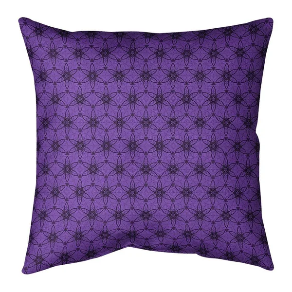 Color Background Ornate Circles Indoor/Outdoor Pillow - 20 x 20 - Green & Black - N/A