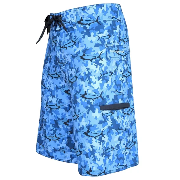 Tormenter Men's 4x4 Stretch Boardshorts (Marlin Camo Blue - 30)