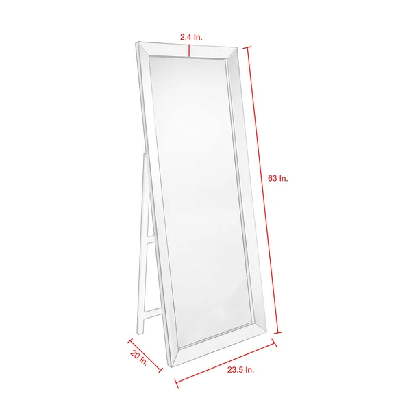 Inspired Home Coral 63-in L x 23.5-in W Silver Polished Floor Mirror, JF147-09NC-LS
