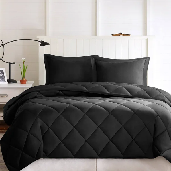 Porch & den McCloy Reversible Down Alternative Comforter Mini Set - Black/Grey - King