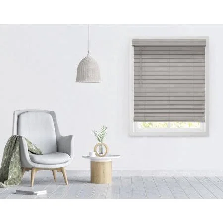 Richfield Studios 2.5 inch Cordless Faux Wood Blinds - Graystone, Size: 53 x 64