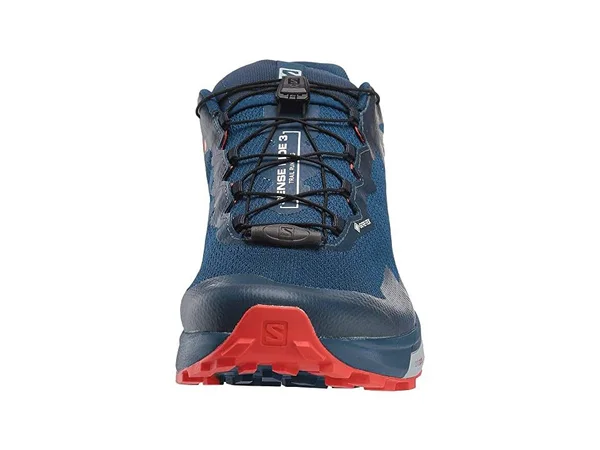 Salomon Men's Sense Ride 3 GTX Invisible Fit Shoe - 10 - Poseidon/Pearl Blue/Cherry Tomato