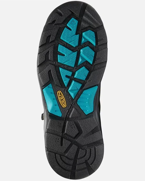 Keen Utility Women's Detroit XT Mid Steel Toe Waterproof Work Boot - Gargoyle/Lake Blue, 7
