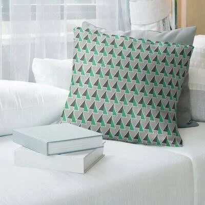 Shifted Arrows Pattern Throw Pillow Brayden Studio Color: Green Accent, Size: 18x22 x 18