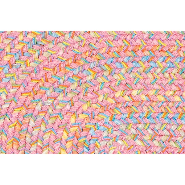 Rhody Rug Playful Indoor/Outdoor Braided Rug - Lime 8& x11& Oval