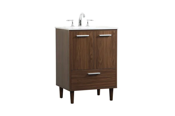Elegant 24 inch Bathroom Vanity in Walnut VF47024MWT