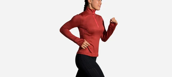 Brooks Women's Dash Half Zip (221433) Xs - Rosewood