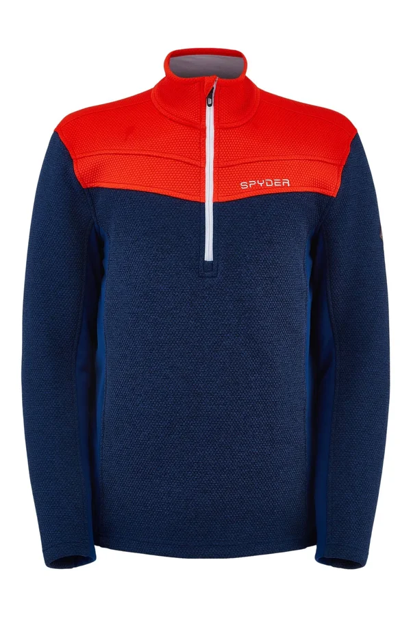 Spyder Men's Encore Half Zip Fleece Jacket - XXL - Abyss, Volcano