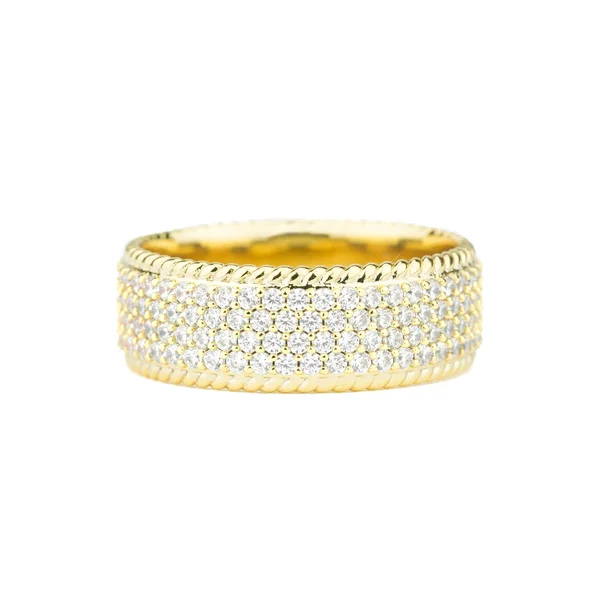 Diamond 4-Row Rope Ring 5, Gold