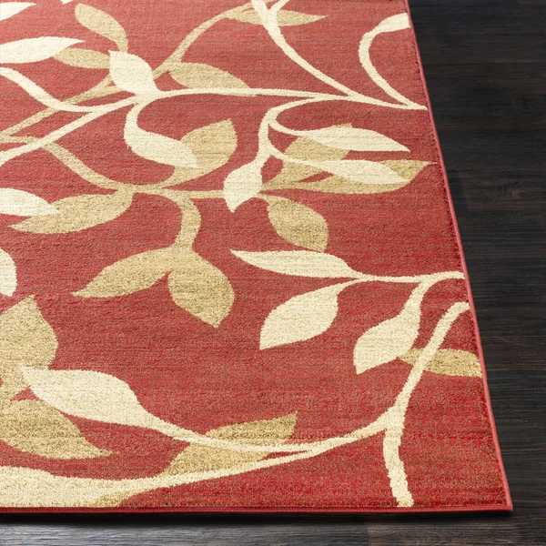 Transitional BHS-0058110 Turkish Poly Burgundy Floral Entryway Rug