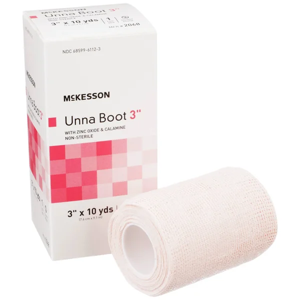 McKesson Cotton Unna Boot with Calamine & Zinc Oxide Size: 3 inch x 10 Yard - Count: Case (12)