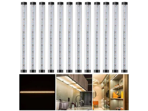 Yescom 90 LEDs Under Cabinet Lighting Kit with Remote Control and Adapter 3000K 12 Pack