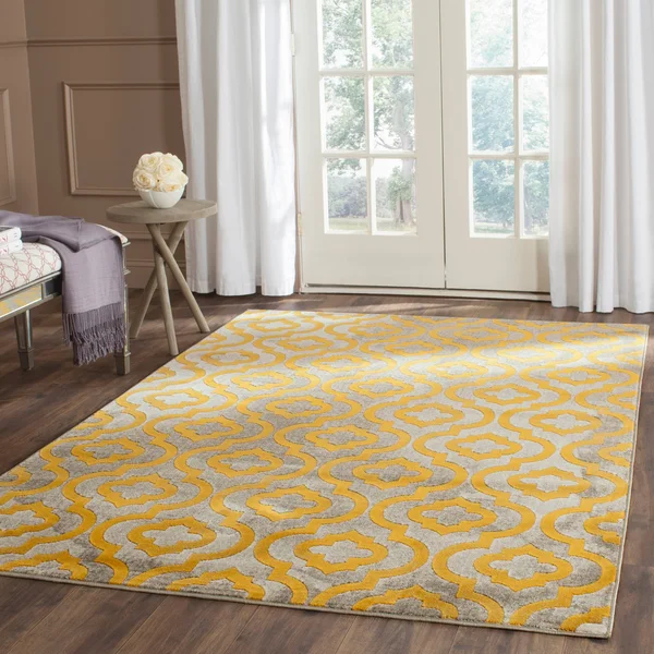 Safavieh Porcello Light Grey & Purple 6& x 9& Rug