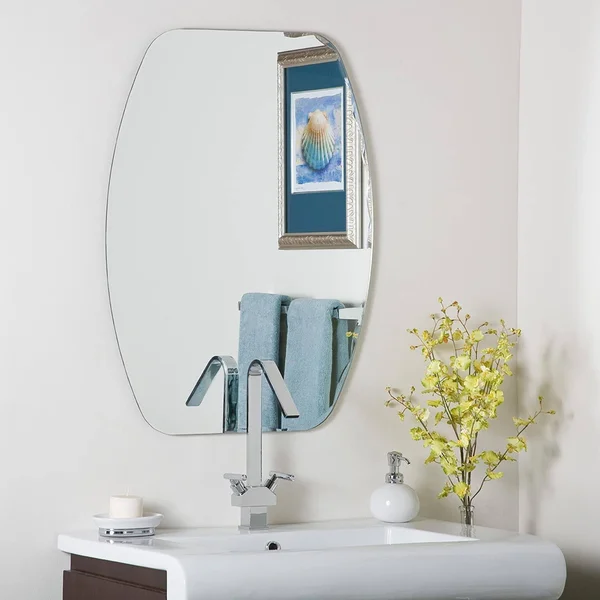 Decor Wonderland Frameless Oval Beveled Mirror