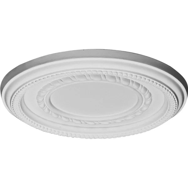 12 5/8x22OD x 1 1/8x22P Federal Roped Small Ceiling Medallion (Fits Canopies Up to 6x22), Hand-Painted Copper Green Patina