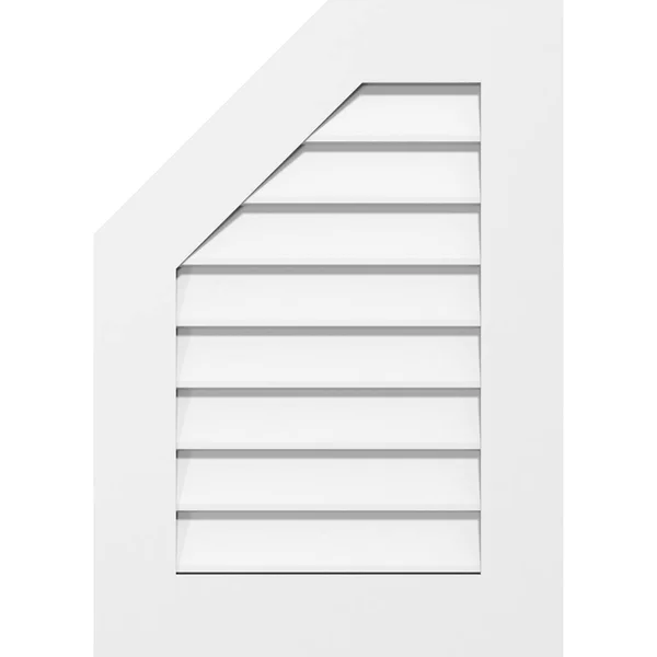 Ekena Millwork GVPOL16X3001SN 16x22W x 30x22H Octagonal Surface Mount PVC Gable Vent: Non-Functional, w/ 3-1/2x22W x 1x22P Stand