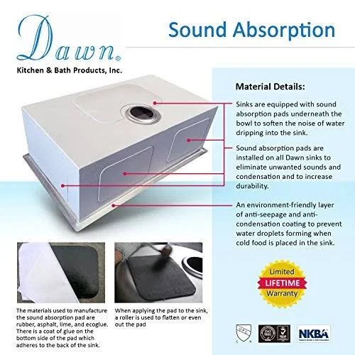 Dawn DSQ241609 Undermount Single Bowl Square Sink