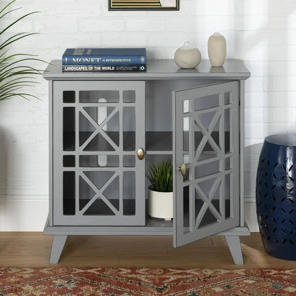 Manor Park Contemporary 2-Door Grey Accent Cabinet