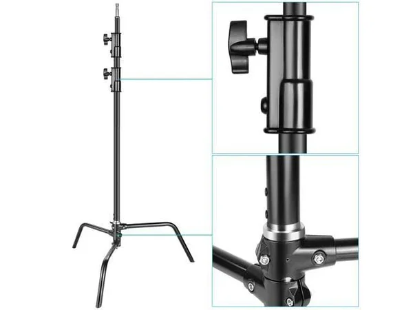 Neewer Photo Studio Heavy Duty 10 Feet/3 Meters Adjustable C-Stand, 3.5 feet/1 Meter Holding Arm, 2 Pieces Grip Head for Video R