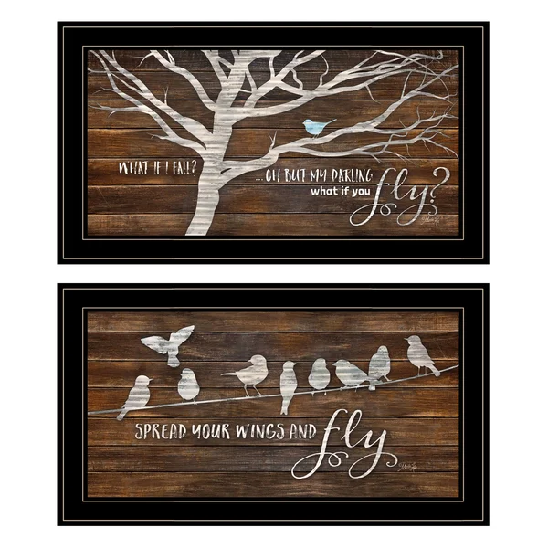 Spread Your Wings 2-Piece Vignette by Marla Rae - Black Frame