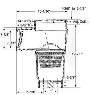 Pentair 506300 PVC 2x22 Slip Port Bermuda Gunite Skimmer - White