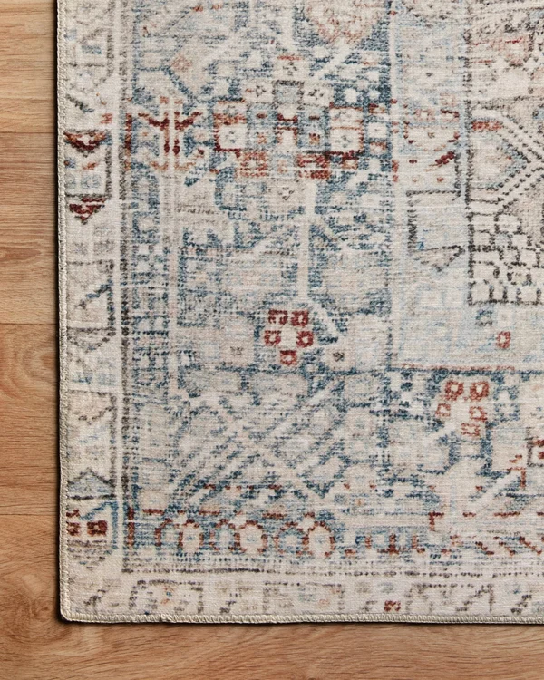 Chris Loves Julia x Loloi 2&0x22 x 5&0x22 Natural/Ocean Jules Jul-07 Runner Area Rug