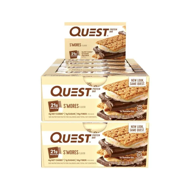 Quest Nutrition Protein Bar S&Mores. Low Carb Meal Replacement Bar with 20 Gram Protein. High Fiber - Gluten-Free (24 Count)
