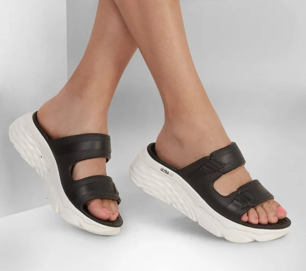 Skechers Women's Cali Gear Max Cushioning Incite Slide, Black/White