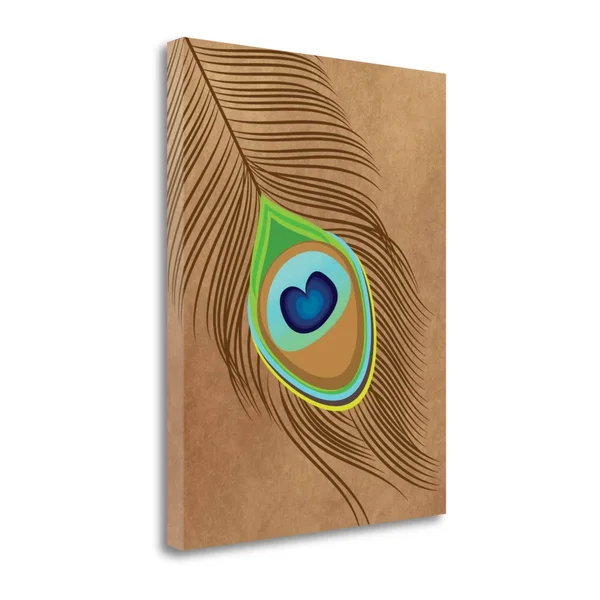 Tangletown Fine Art Peacock Feather III by Tamara Robinson - Giclee Print on Wrap Canvas, 18x23x22