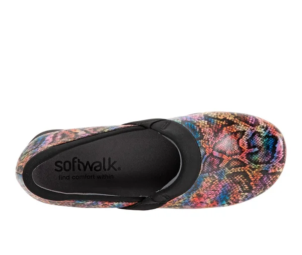Softwalk Women's Meredith Sport Clog - Size: 11, Snake Multi Leather