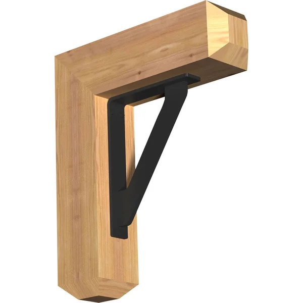 Ekena Millwork 3 1/2x22W x 15 1/2x22D x 18x22H Traditional Craftsman Ironcrest Smooth BRACKET, Western Red Cedar (1 1/2x22W x 7