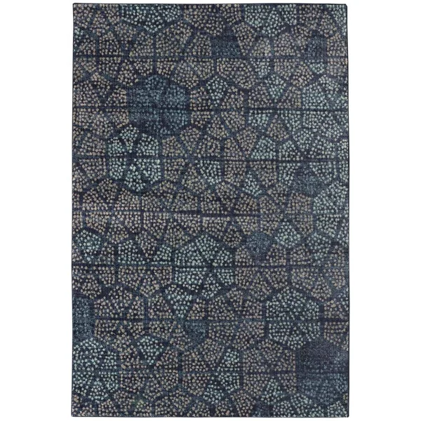 Scott Living Graphic Points Indigo 5 ft. 3 in. x 7 ft. 10 in. Geometric Area Rug, Blue