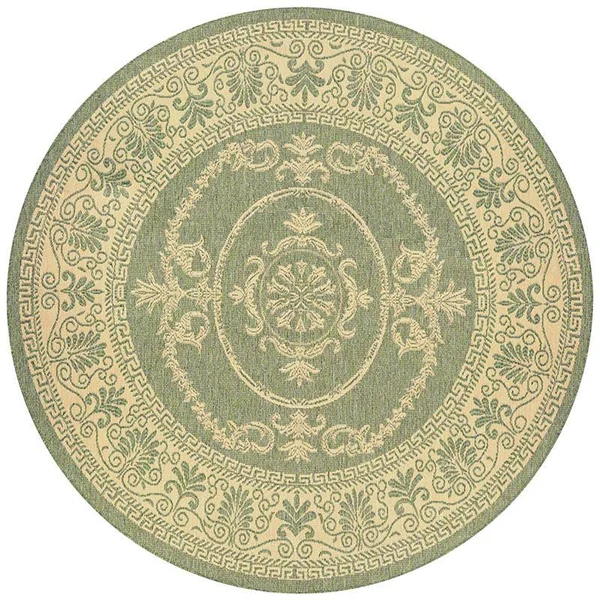Couristan Recife Antique Medallion Area Rug - Green/Natural, 8&6x22 Square