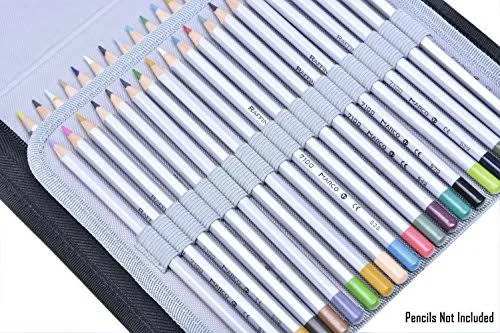 Utro 120 Slots PU Leather Pencil Case Pencil Holder Large Capacity Multi-Layer Zippered Students Pencil Pouch Pencil Wrap Bag Co