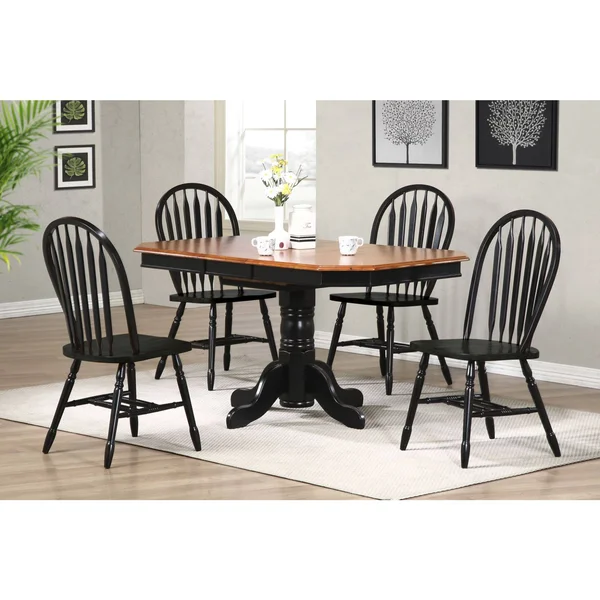 Sunset Trading Arrowback Dining Chair Antique Black Set of 2