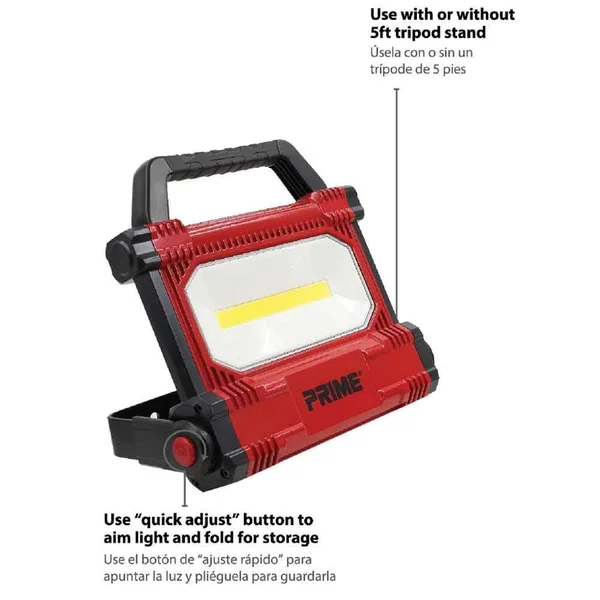 Prime LEDTS03 - 3000 Lumens - LED Tripod Work Light - 50 Watts