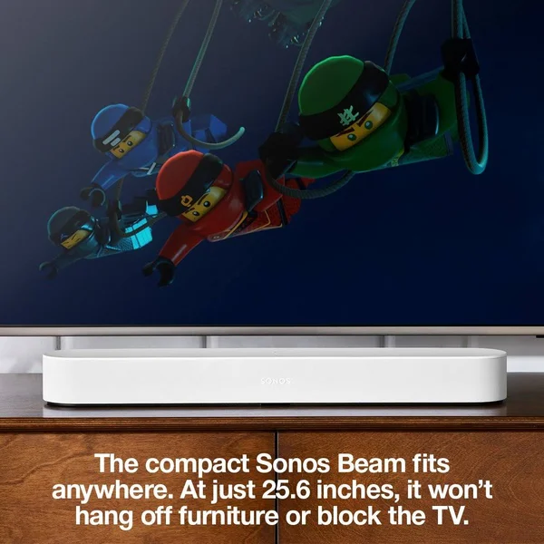 Sonos Beam - Smart TV Sound Bar with Amazon Alexa Built-in - White