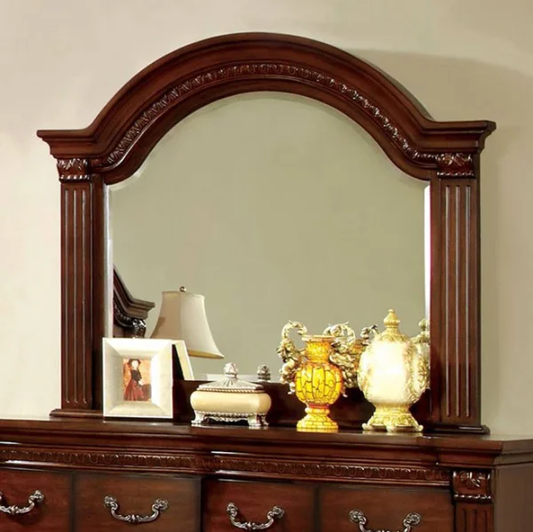 Grandom Traditional Style Mirror, Cherry