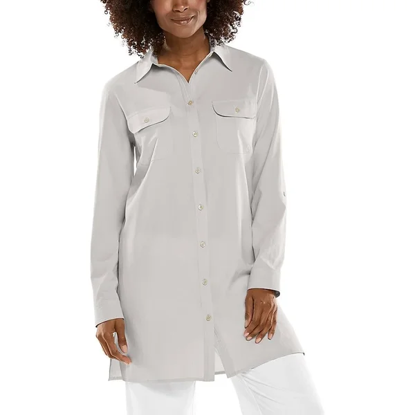 Coolibar Women's Tunic Shirt - SPF Shirts for Women, Grey, XX-Large