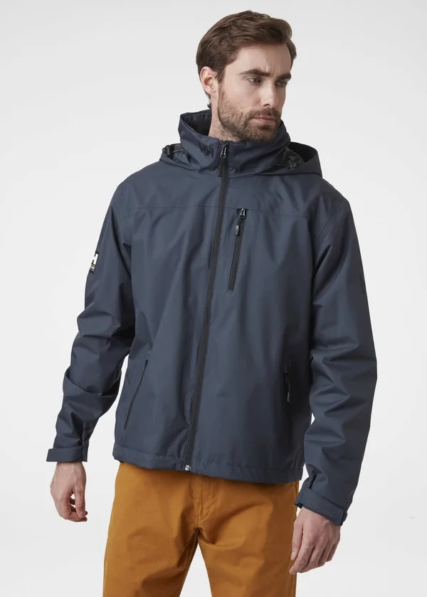 Helly Hansen Crew Hooded Midlayer Jacket Grey - Men Polartec Casual Jacket (Size S - Color Slate)