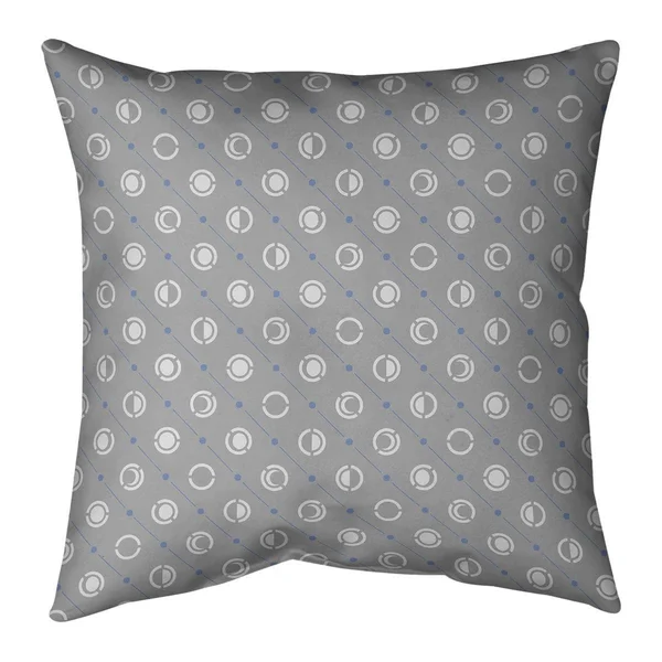 Gray with Cool Accent Moon Phases Throw Pillow - 16 x 16 - Blue Accent - Cotton