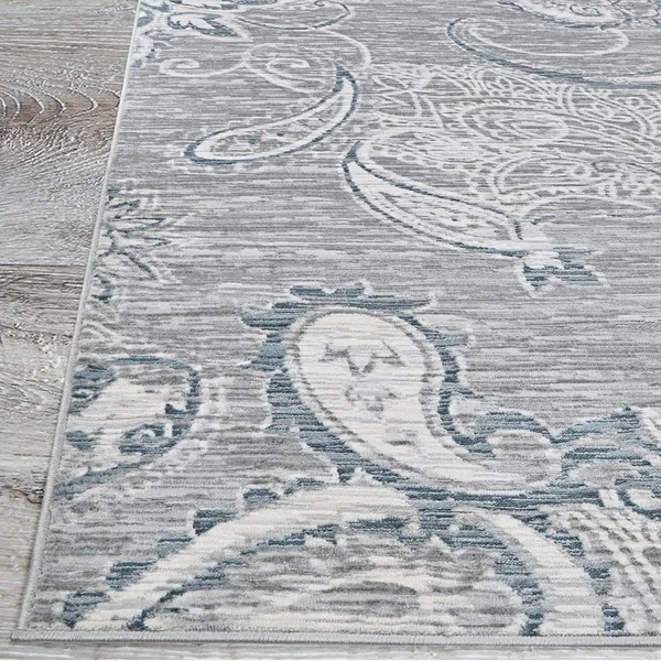 Couristan Nirvana Garden Damask 9&10x22 x 13&2x22 Area Rug in Greystone