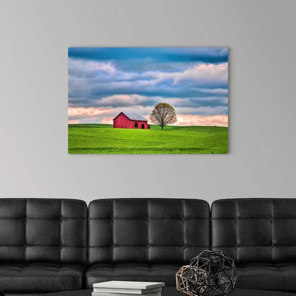 Red Barn, Canvas Wall Art, 36x24, Great Big Canvas