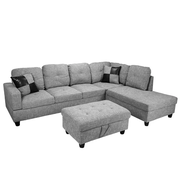 Sectional with Ottoman Orientation: Left Hand Facing
